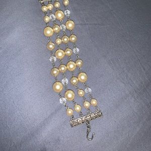 Pearl/Silver Fashion Clasp Bracelet